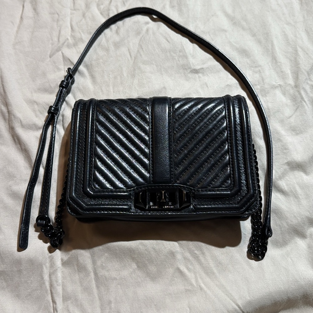 Rebecca Minkoff Black Chevron Quilted Crossbody - Picture 3 of 7